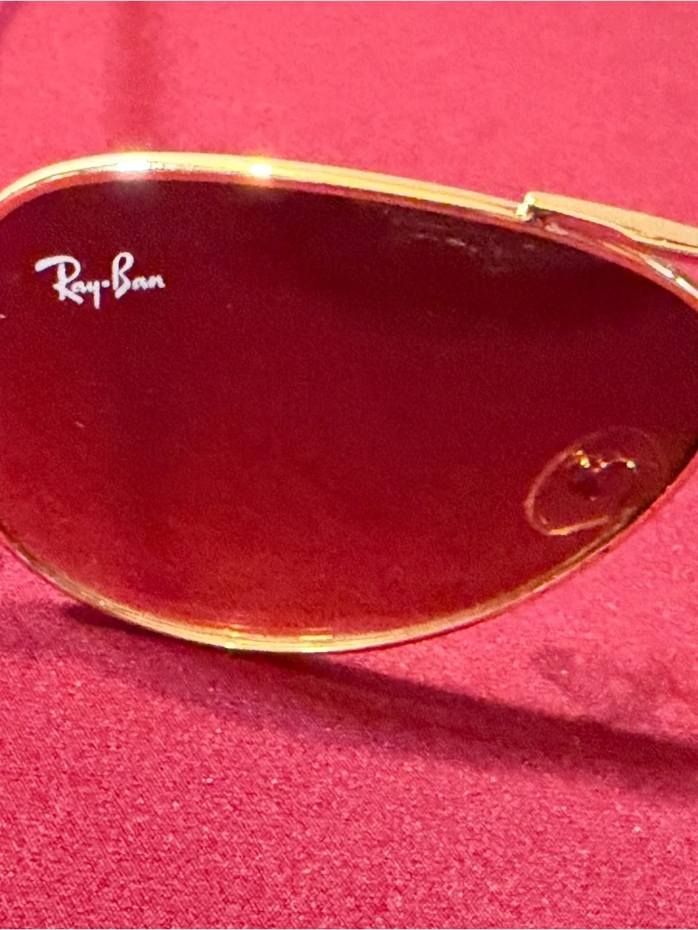 Ray-Ban Gold Frame Sunglasses with Brown Lenses